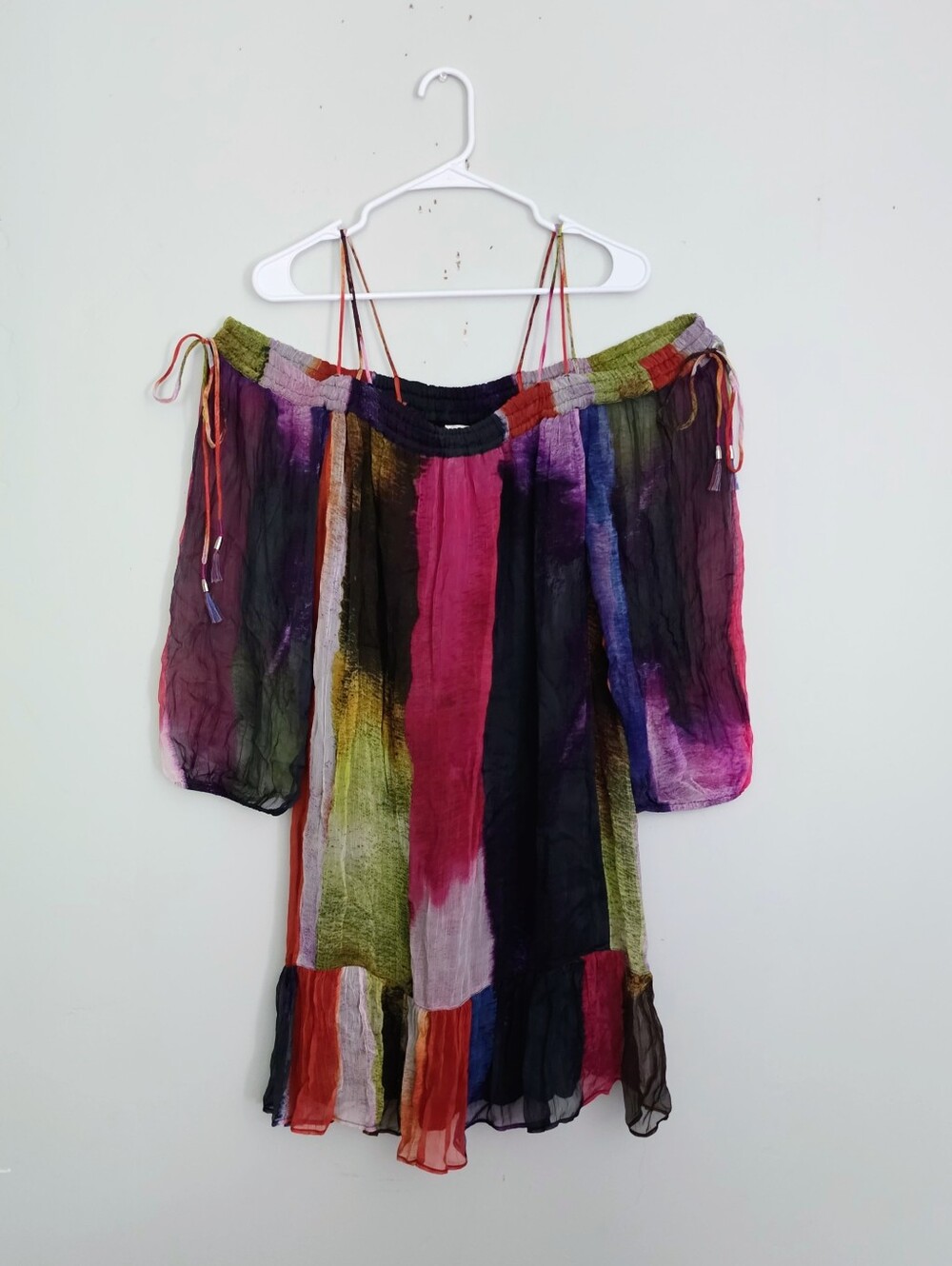 Anthro Floreat Abstract Off-Shoulder Dress